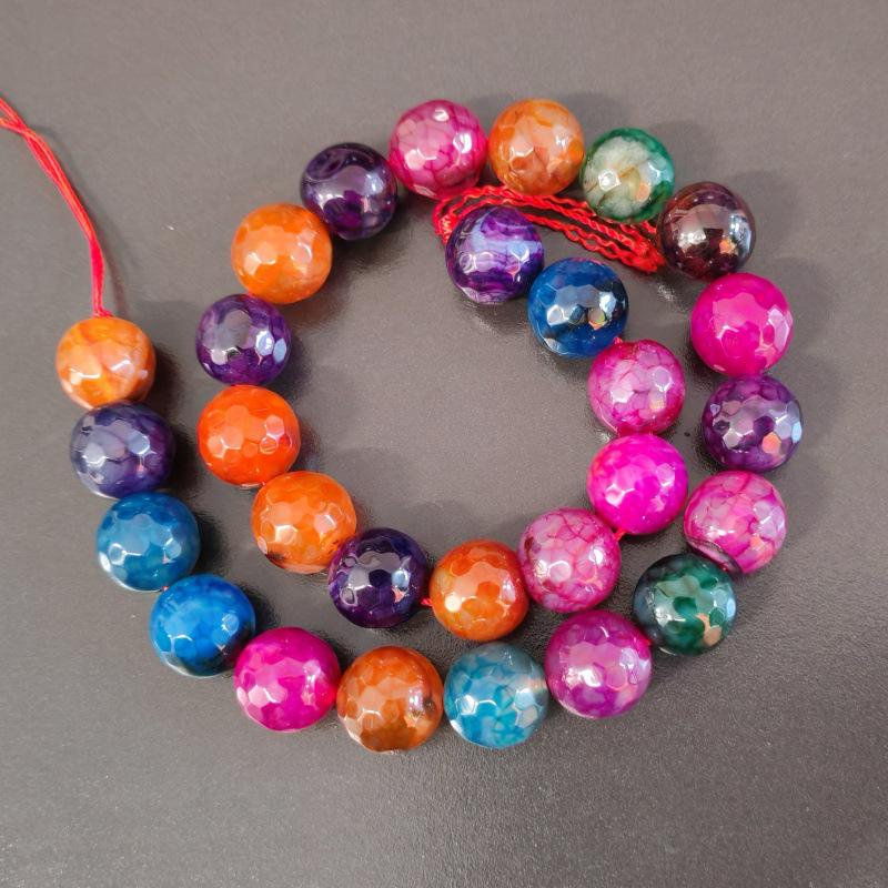 14 мм граненые круглые бусины из агата для изготовления ожерелий и браслетов своими руками