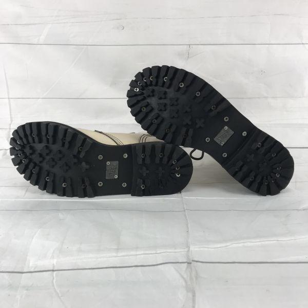 Steel Leather Engineer Boots White Steel Toe Mid Length 24.5(USED)