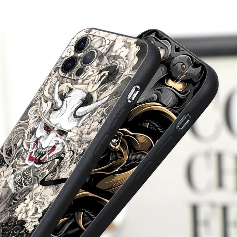 Чехол для телефона с татуировкой Самурайский Призрак Ханья Укиё-э для Apple iPhone 16e 16 15 14 13 12 11 Pro Max XR XS 8 Plus Задняя крышка