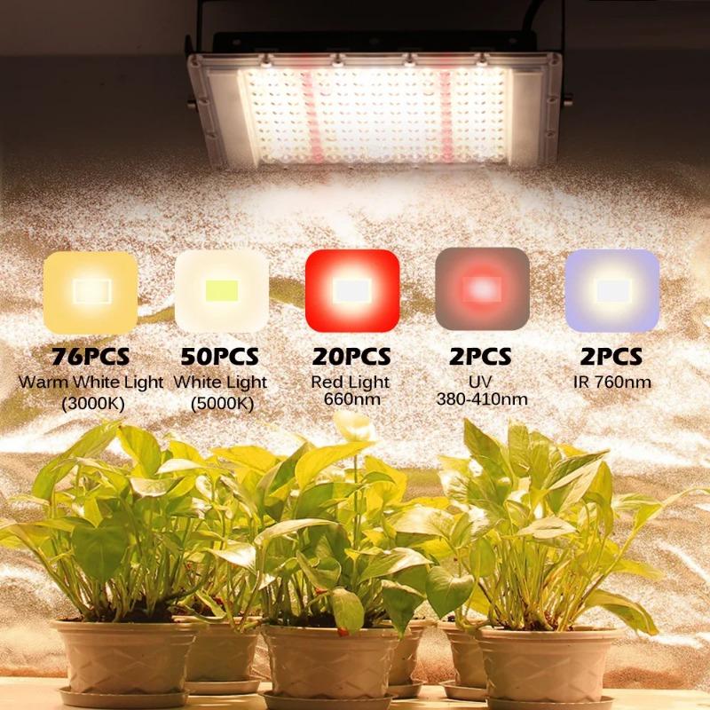 LED Daylight Grow Light Plant Light 220V Full Spectrum 100W300W Hydroponic Light Greenhouse Flower Seed Growth Lighting