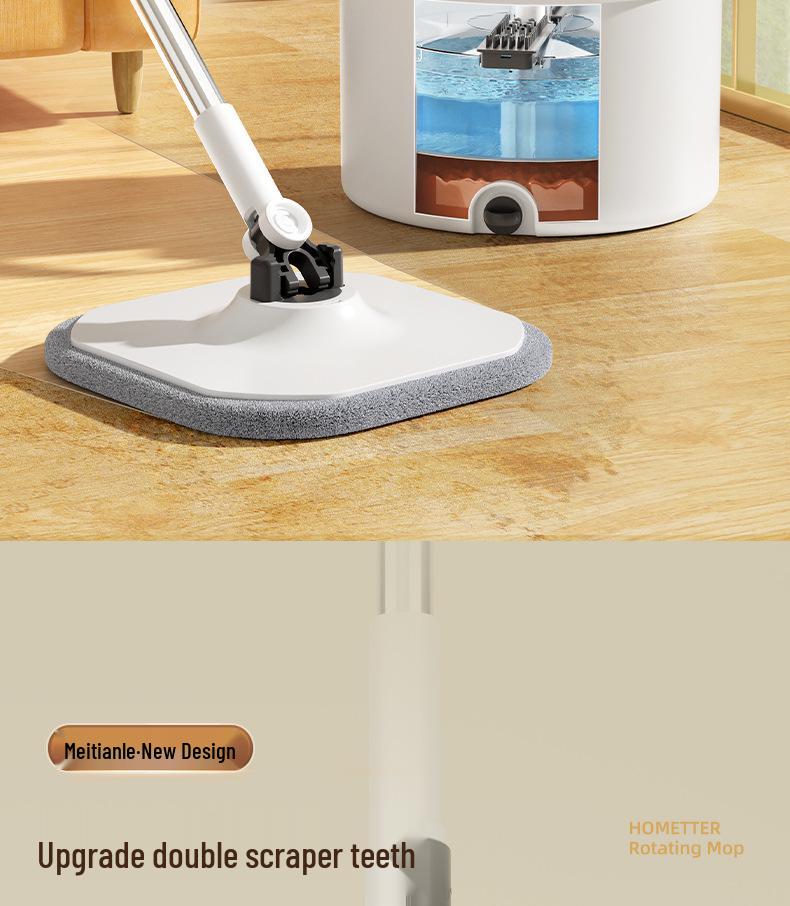 Вращающаяся швабра Meitianle: Разделение чистого и грязного, Ленивый бытовой инструмент для уборки, Прочная штанга, Тренд.