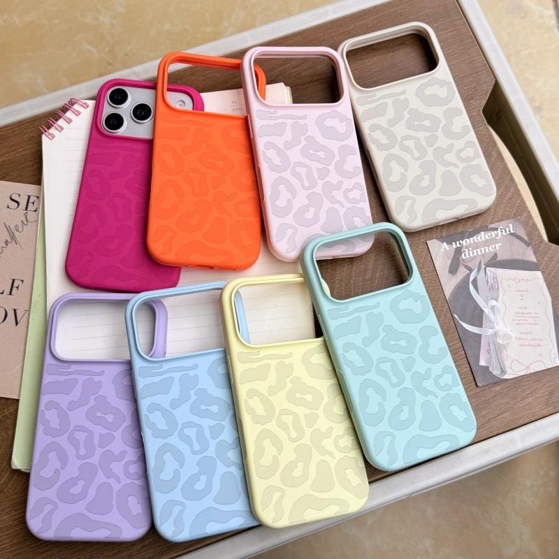 Candy Liquid Silicone Leopard Print Soft Case for iPhone 17 Air 16 17 15 14 13 12 11 Pro Max 17Pro Plus Shockproof Bumper Funda