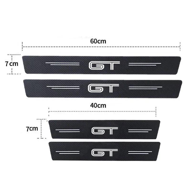 hrkqj5 For Ford GT Logo Luminous Door Threshold Stickers Scuff Scratch Car Door Threshold Protective Trunk Strips Anti kick Stickers