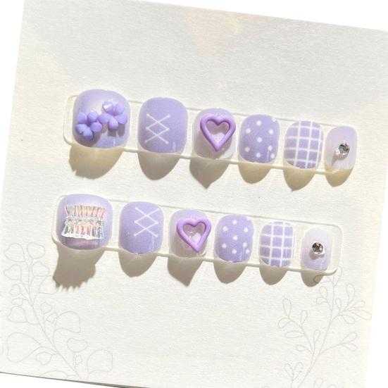 12 шт., детские мультяшные наклейки для дизайна ногтей, милые цветочные облака, сердечные узоры, стразы, наклейки для ногтей, самоклеящиеся накладные ногти, художественное украшение «сделай сам»