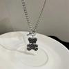Милое, милое и крутое ожерелье с черным медведем, женская цепочка на ключицу, новая легкая роскошная цепочка для нишевого свитера