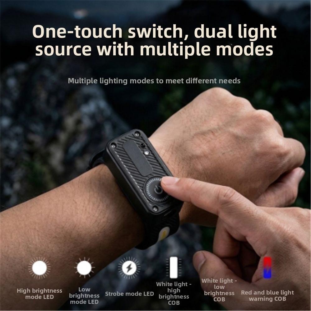 Motion Sensor Wristband Running Light Wave Sensing COB Floodlight Headlamp Cycling Use