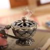Zinc Zinc Alloy Lotus Hand Stove Small Metal Censer Room Decor Incense Burner  Camping Garden