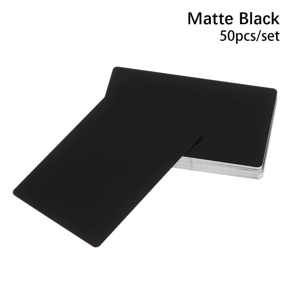 50 шт./набор гладких алюминиевых визитных карточек для деловых визиток, металлические визитки