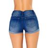 Women High Waist Ripped Denim Shorts Roll Cuff Hem Stretchy Jean Hot Pants Summer Casual Sexy Short Jeans For Daily Beach Wear
