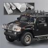 New 1/18  Hummer H2 Highway 61 SUV Alloy Car Model Die-cast Metal Toy Large Off-road Vehicle Car Model Simulation Sound and Light Boys Gift
