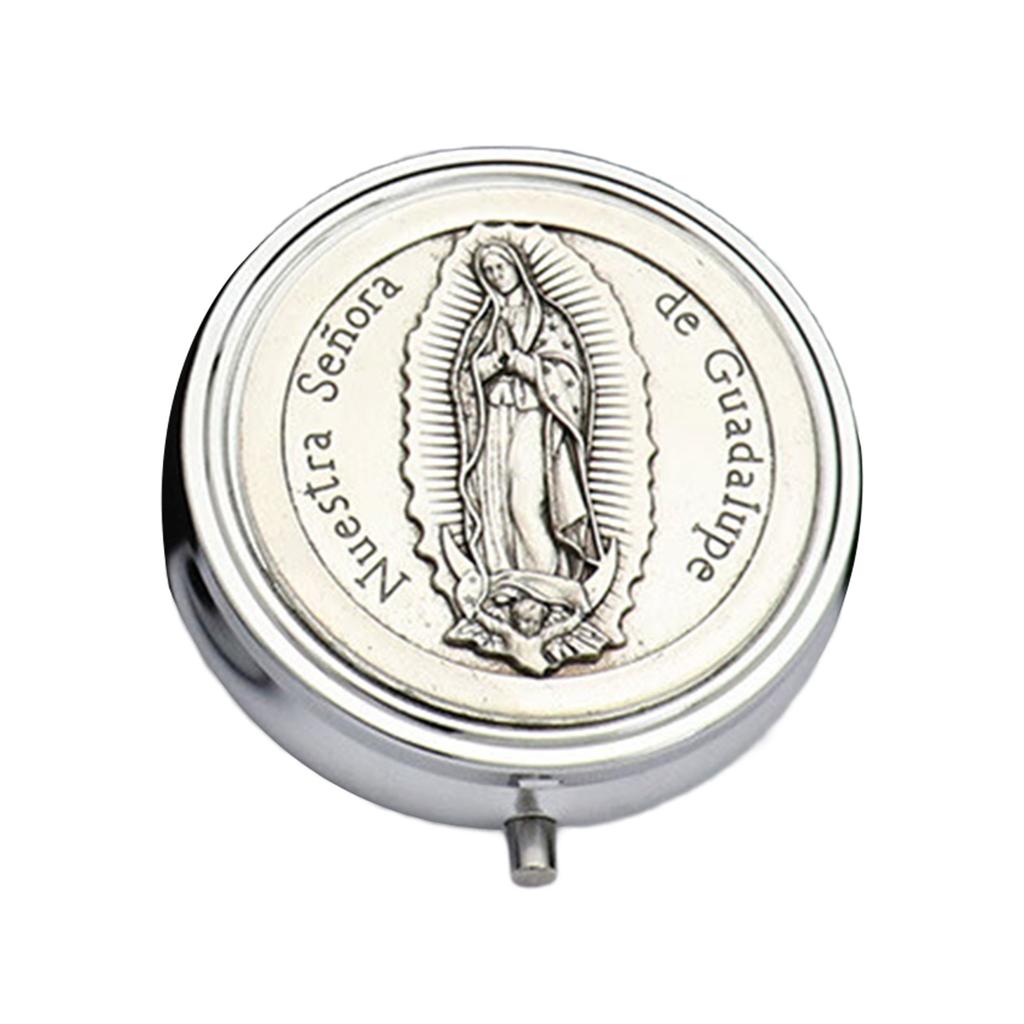 Elegant Metal Jewelry Box With Built In Makeup Mirror For Christian Home Decorations And Religious Relic Storage