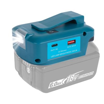 USB-адаптер Waitley Adp05 для Makita 18 В выход с яркой светодиодной подсветкой, совместимый с быстрой зарядкой через USB, выход MAX, аварийное освещение - 5 В/12 В