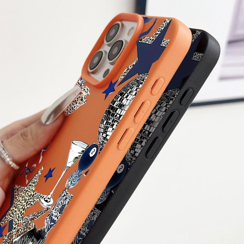 Чехол для iPhone 17 Pro Max Роскошный Леопардовый Звездный Узор Диско-шар Кожаная Текстура Силиконовая Накладка Для iPhone 16 Pro Max 15 14 13 12 11 16E Air