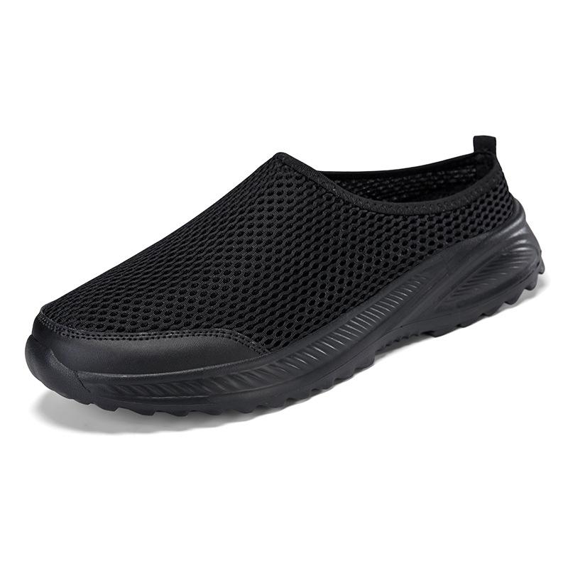 Мужская обувь большого размера, летняя, новая, ленивая, полая, дышащая, сетчатая обувь с низким верхом, закрывающая стопу, повседневная, спортивная, одинарная обувь