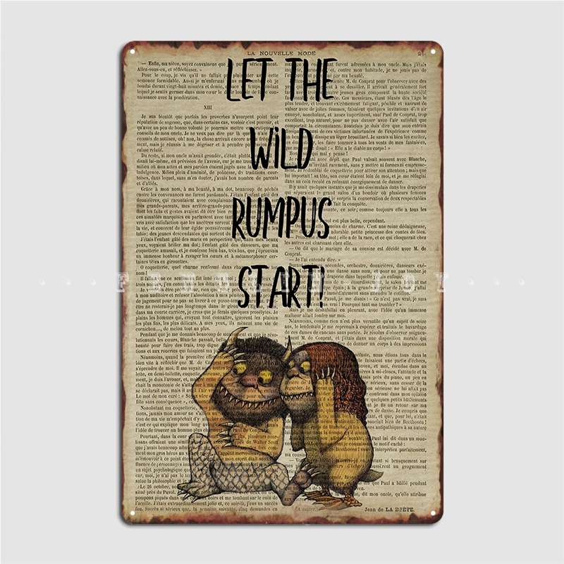 Mfoever Let The Wild Rumpus Start Metal Plaque Poster Custom Wall Pub Wall Decor Cave Pub Tin Sign Posters