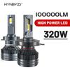 HYNBYZJ H7 H4 H11 LED Headlight 320W High Power H1 H8 H9 HB4 HB3 9005 9006 9012 Turbo Lamp 6000K White Car Light