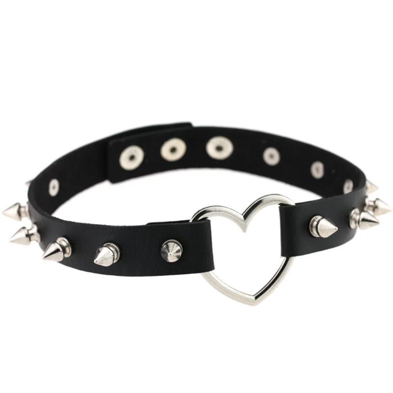 1 шт. Харадзюку Готические Шипы Заклепки Звезды Ожерелья Collares Хип-Хоп Рок Черный Бант ПУ Кружево Кожа Сексуальная Y2K Девушка Ошейник Украшения