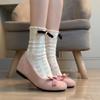 French Pink Bow Inner Height Increase Mary Jane Shoes Women's 2025 Spring New Versatile Skirt Light Mouth Single Shoes