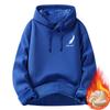Padded Hooded Sweater Men's Autumn and Winter New Cotton Loose Feather Print Fashion Jacket