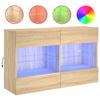 Vidaxl Ścienna Szafka Tv Z Led, Dąb Sonoma, 98,5X30X60,5 Cm