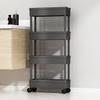 Storage Shelf  with 360-Degree Wheels Versatile 4-Tier Rolling Cart Space-Saving Removable Multi-Tier Shelf