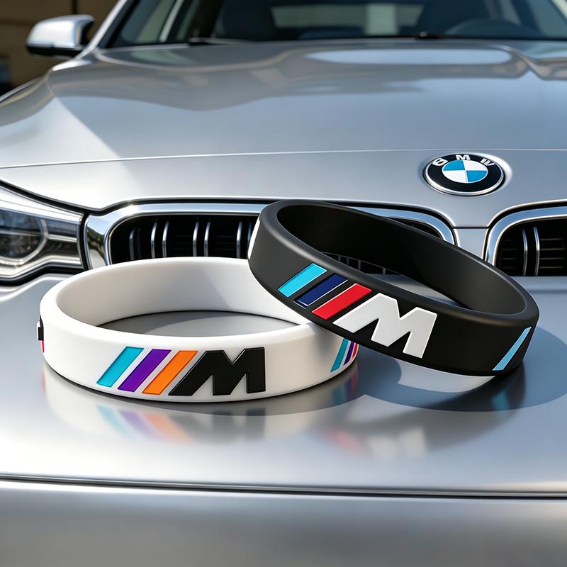For BMW E46 E90 E60 F30 F10 E39 E36 F20 G20 G30 E92 1/2Pcs Rubber Stretch Wristbands Sports Bracelet Accessories Car Sticker CJ3