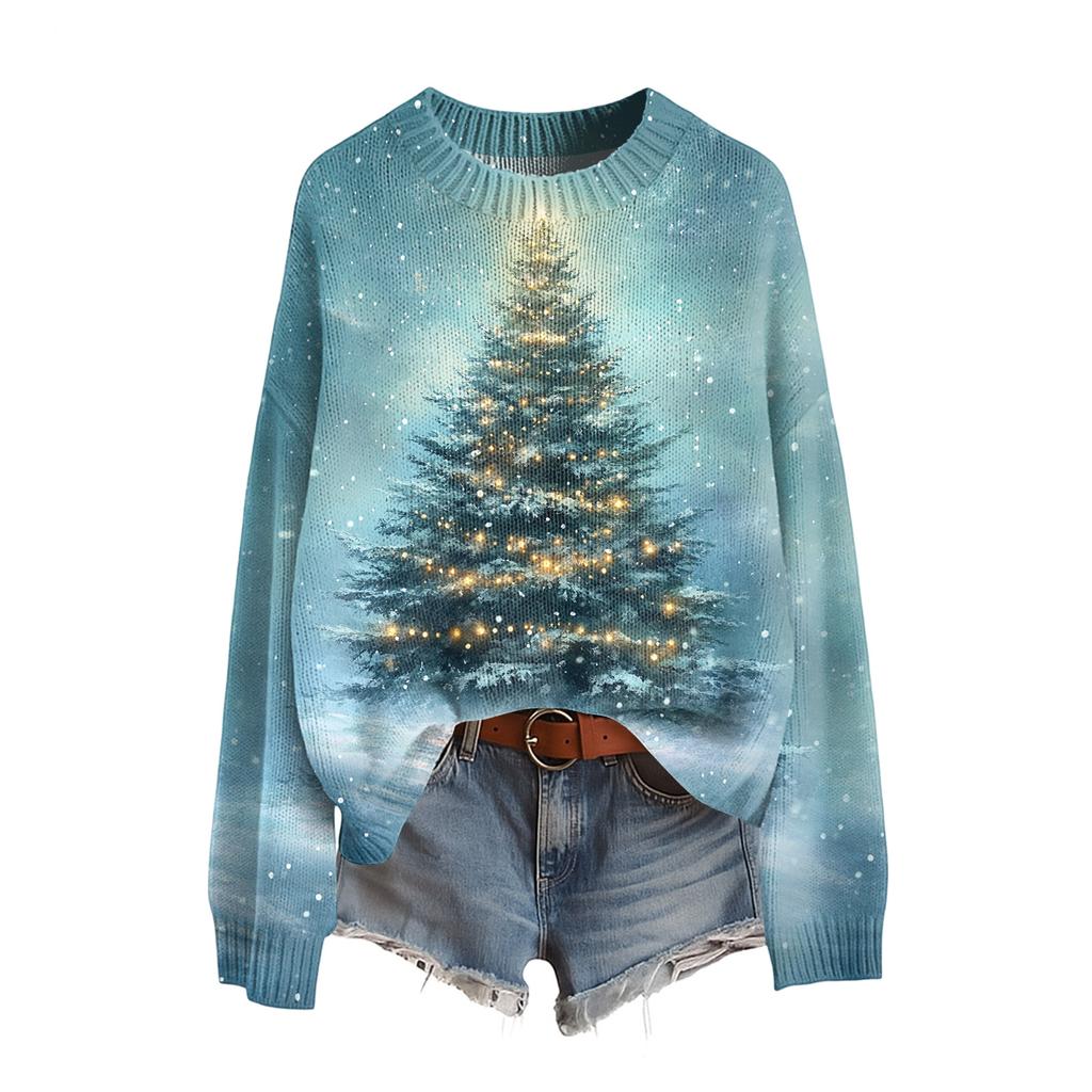 Women's Funny Women's Christmas Sweater R-Neck Christmas Jumper Christmas Outfit Ugly Sweatshirt Christmas Costume