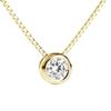 Nude Solitaire Diamond 18k Yellow Carat Solitaire Diamond with Bench Simple 18k Skin Quality Certificate Included [Venezia] 0.1ct Necklace, Gold,