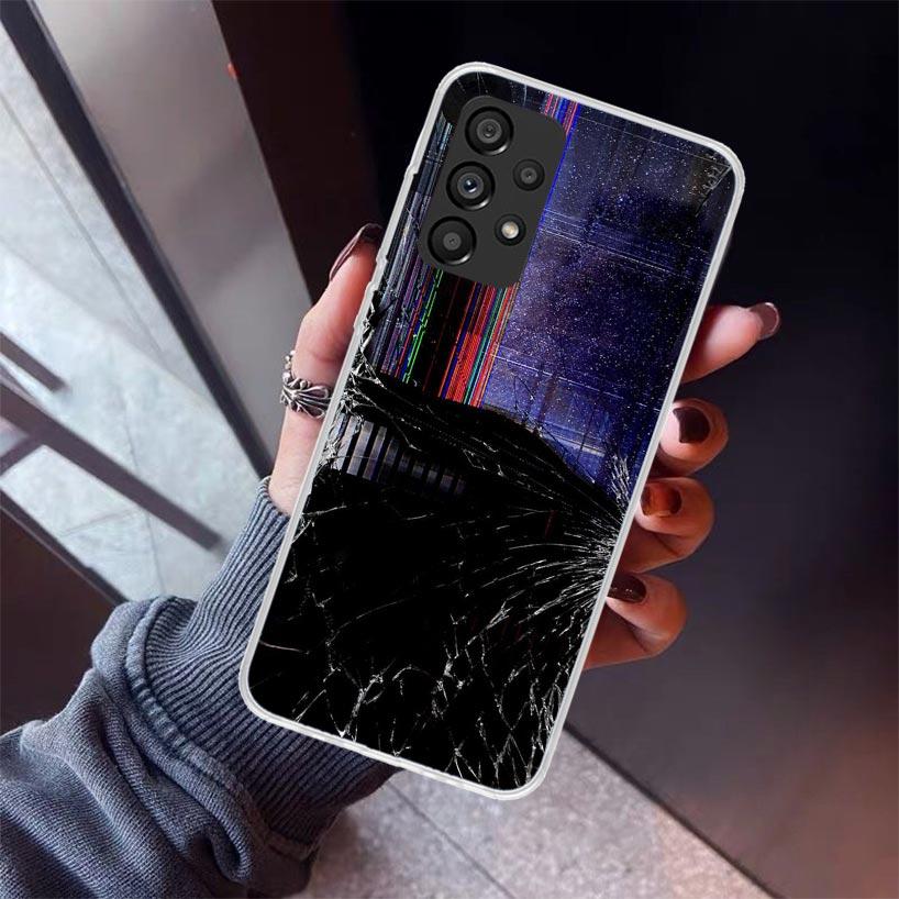 Broken Phone Screen Phone Case For Samsung Galaxy A17 A57 A37 A16 A26 A36 A56 A15 A25 A35 A55 A14 A13 A54 A53 A34 A24 A33 A23 Ga