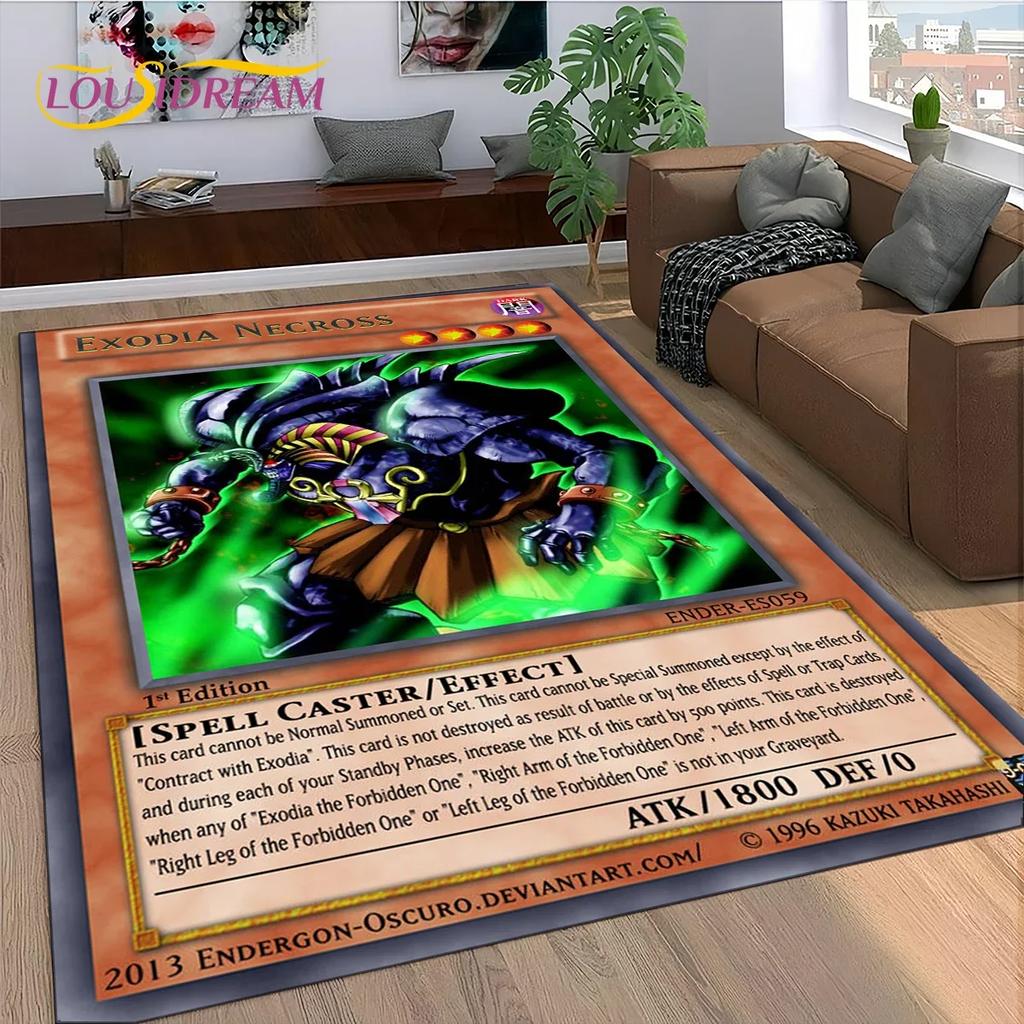 2025 New Yu-Gi-Oh Blue Eyes Dragon Monster Gold Card Cartoon Game Carpet Rug for Bedroom Living Room Home Sofa,Decor Floor Mat