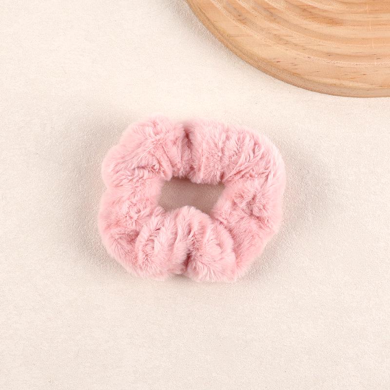 Яркая теплая плюшевая резинка для волос - Высокоэластичный держатель для хвоста для осени и зимы