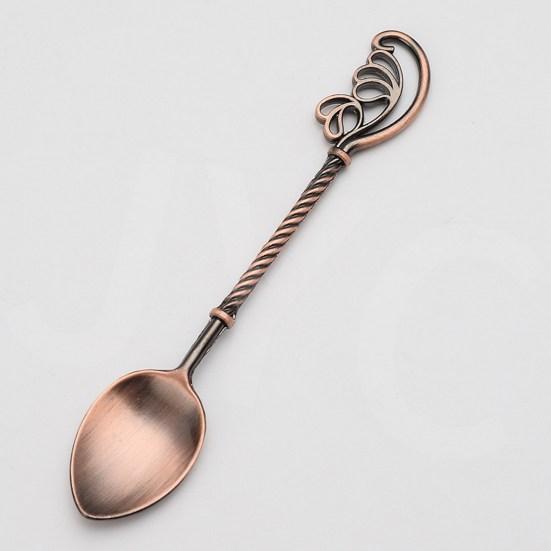 Кофейная ложка с заостренным наконечником и длинной ручкой, ретро-резьба, пищевая многоцелевая посуда, цинковый сплав, столовая ложка для смешивания и размешивания, десертная чайная ложка, кухонный инструмент