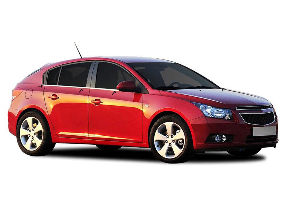 Молдинги стекол (нерж) HB, OmsaLine - Итальянская нержавейка для Chevrolet Cruze 2009-2015 гг