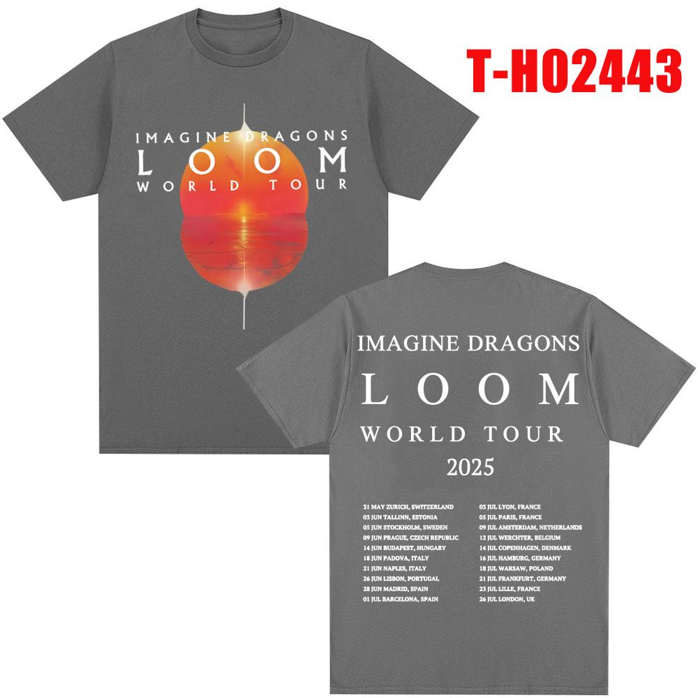 Imagine Dragons Футболка с принтом Loom Tour Мужская Женская Модные Хип-Хоп Футболки 100% Хлопок Оверсайз Популярные Футболки