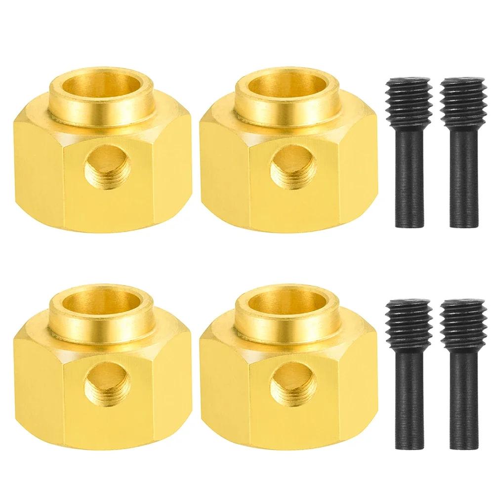 YEAHRUN 4PCS Brass 12MM Wheel Hex Drive Adapter Extended 5/8/9/10/11/12/15/20mm for 1/10 RC Crawler Car TRX4 TRX6 Parts
