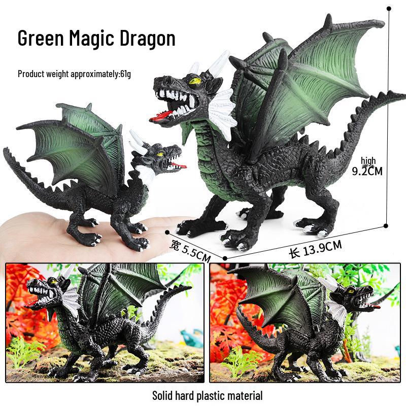 Dinosaur & Dragon Plastic Toy Set: Mythical Animal Figures for Kids