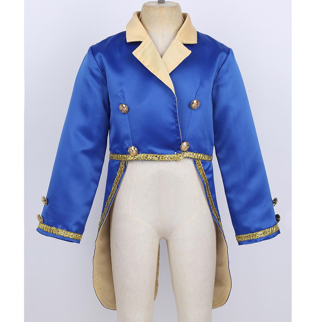 Stage Performance Costume Kids Boys Long Sleeve Turn-Down Collar Jacket Tailcoat Prince Cosplay