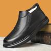 Casual Fashionable Men's Cotton Shoes 2025 Winter Plus Velvet Warm High-top Formal Casual Men's Middle-aged And Elderly Shoes