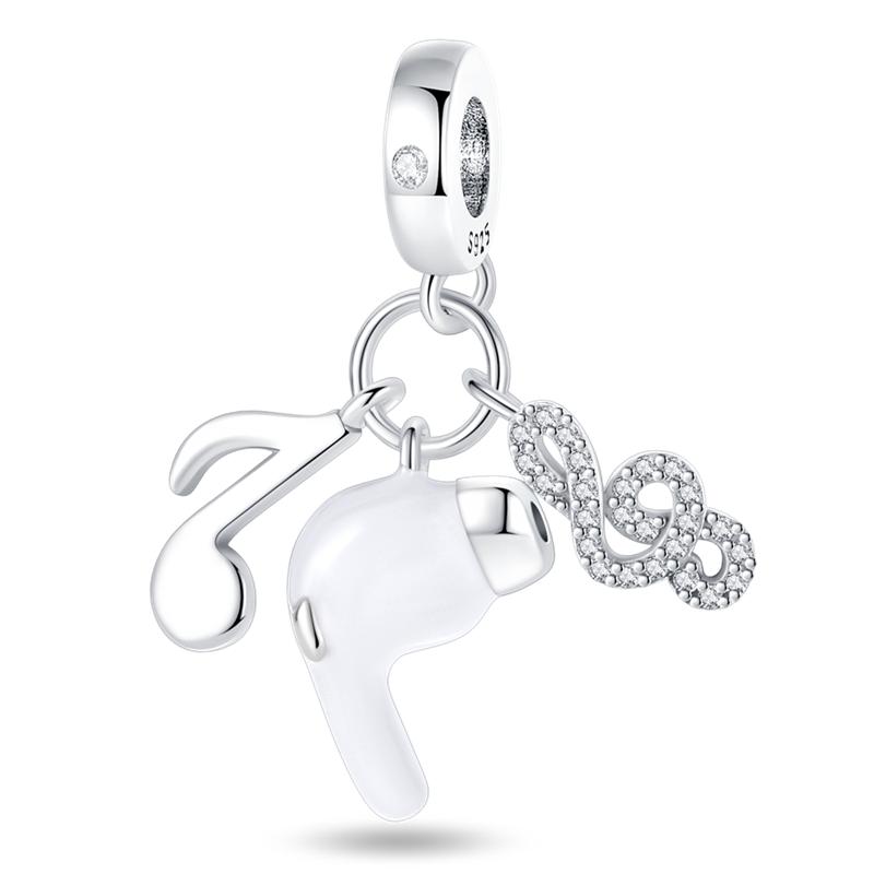 925 Silver Headset Game Machine Motorcycle Pendant Charm Bead Fit Bracelet Necklace Diy Female Jewelry Gift