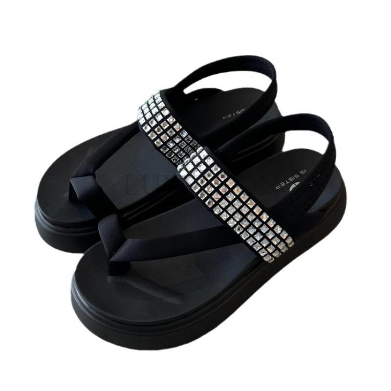 Женские сандалии Летняя обувь Обувь на платформе с ремешком Женские балетки с открытым носком Повседневные Сандалии из натуральной кожи Женские Тапочки