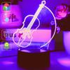 3D ночник Креативная лампа в форме скрипки, USB, сенсорная, разноцветная, украшает атмосферу комнаты, в подарок для любителей музыки