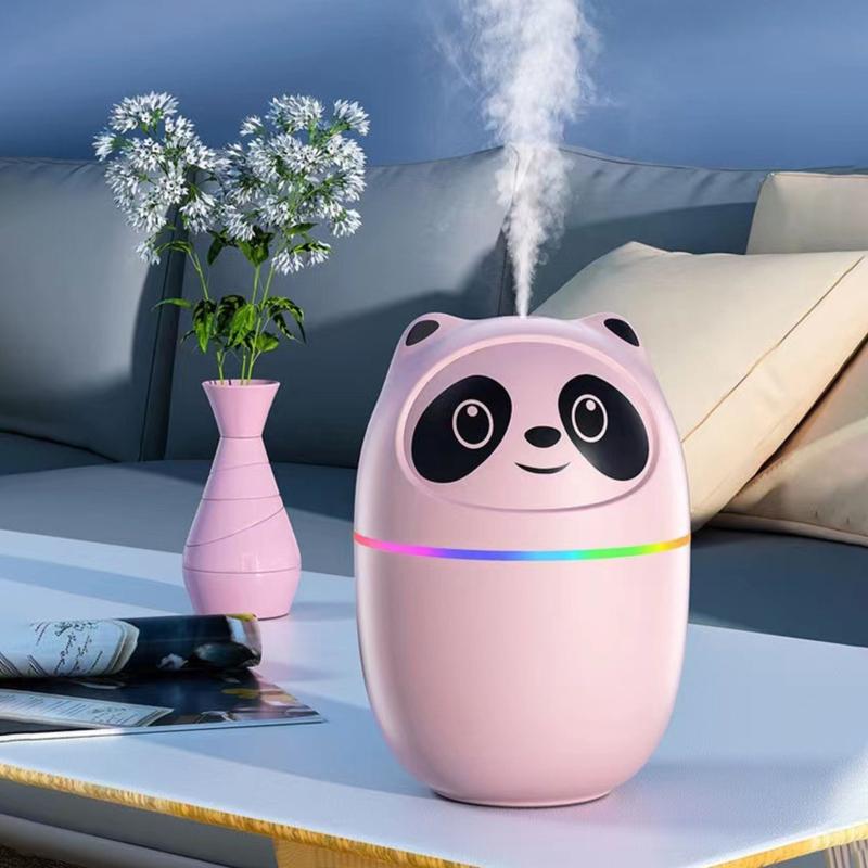 Mini Air Humidifier Cute Panda Aroma Oil Diffuser With Night Light USB Chargeable Cool Mist Sprayer Plants Purifier Humificador