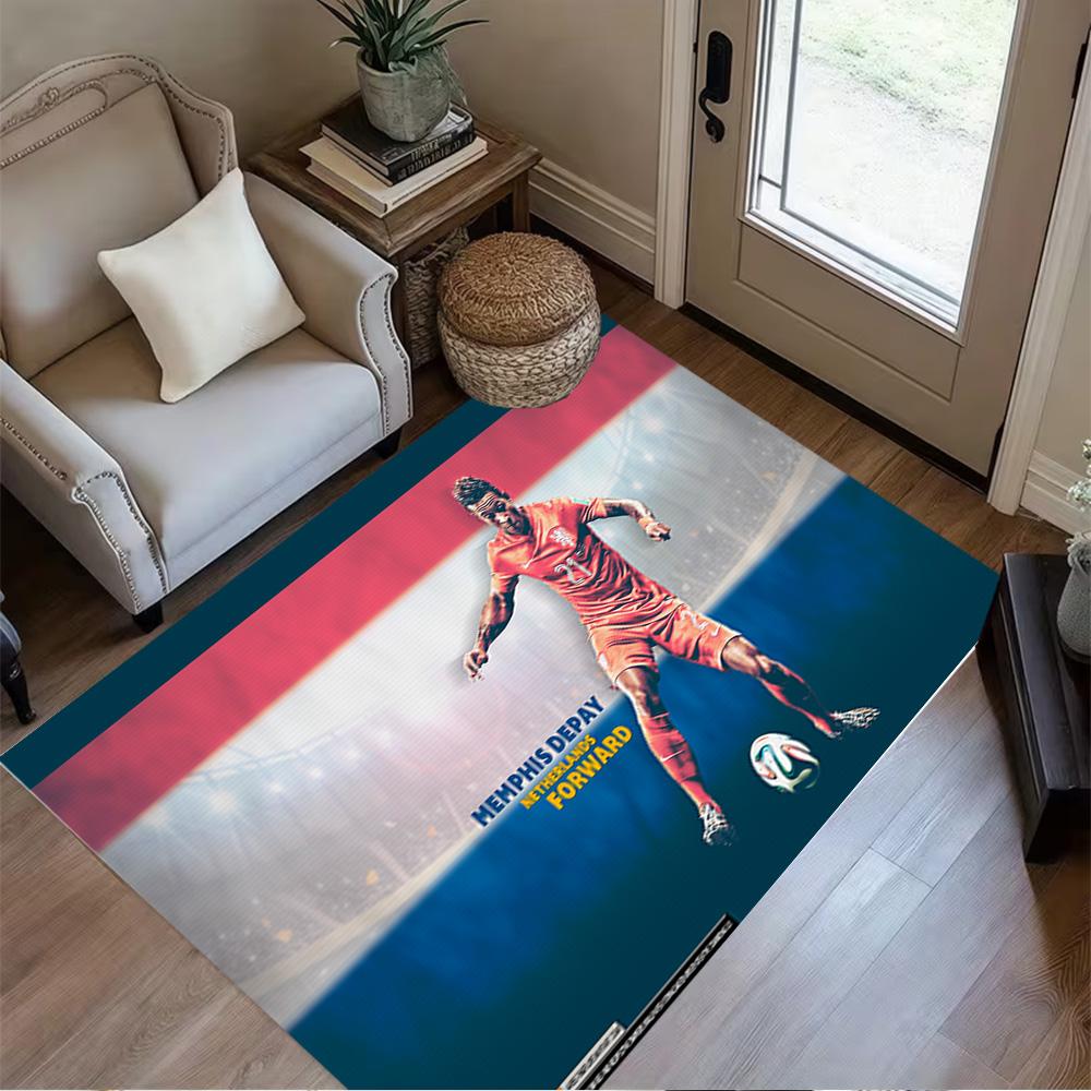 Memphis Depay Soccer Star Area Rug Design for Decorate room Playrooms Balcony Entryway Antislip Carpet Decorate Offices Spiritual Gift