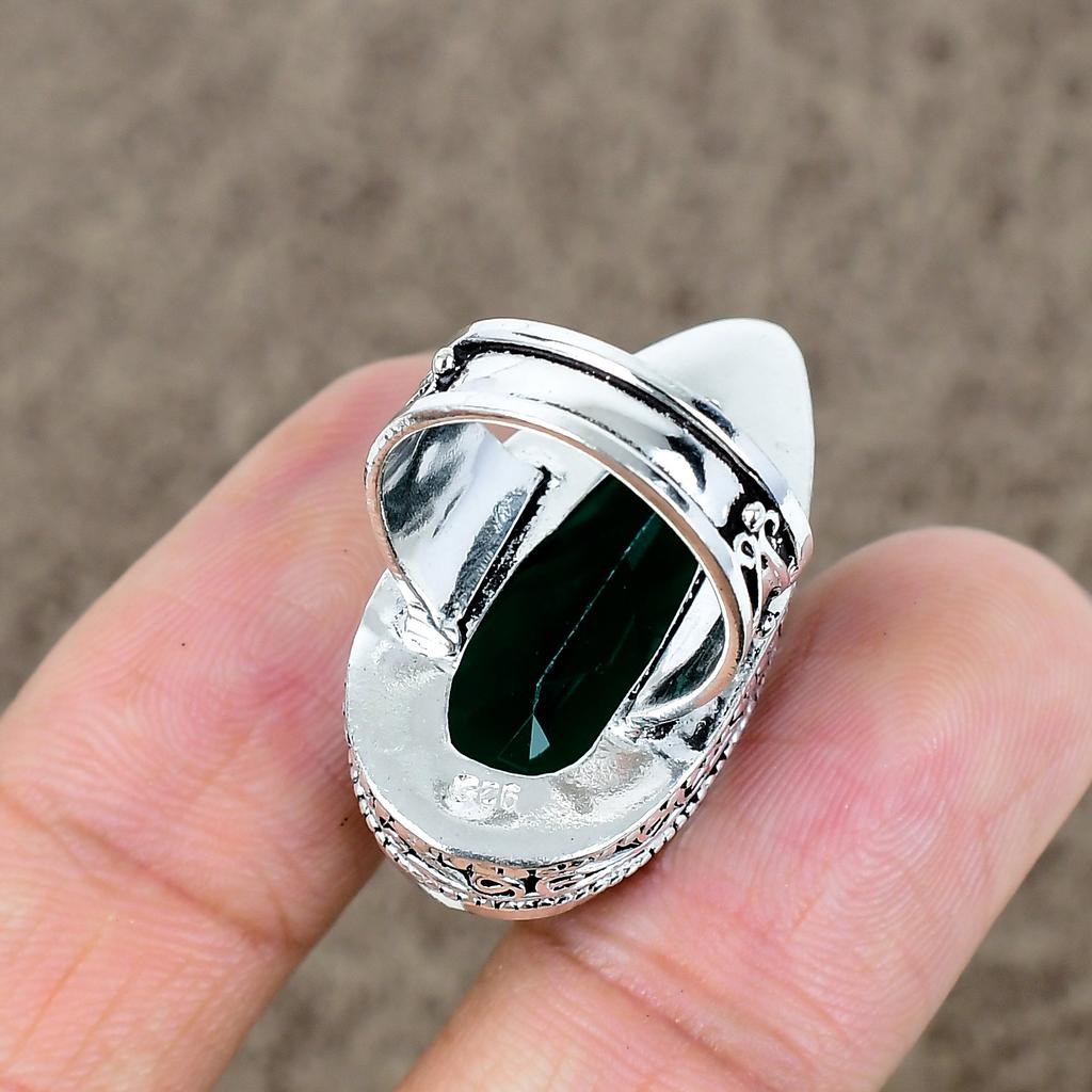 Chrome Diopside Genstone Handmade 925 Sterling Silver Jewelry Ring Size 7 KKG-466