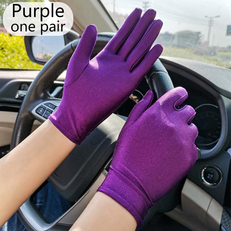 Fashion Luxury 1pair Women Summer Spandex Gloves Women Sunscreen Thin Stretch Pure Color Thin Gloves Tight Ladies Drive Gloves