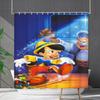 Занавеска для ванной Водонепроницаемая занавеска для душа Цифровая печать Анимация Без перфорации Туалетная перегородка Занавеска Ткань для душа