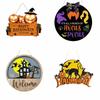 2D Halloween Wooden Sign Spooky Ghost Pumpkin DIY Halloween Wood Ornament with Rope Halloween Welcome Sign Garden Hanging Decor