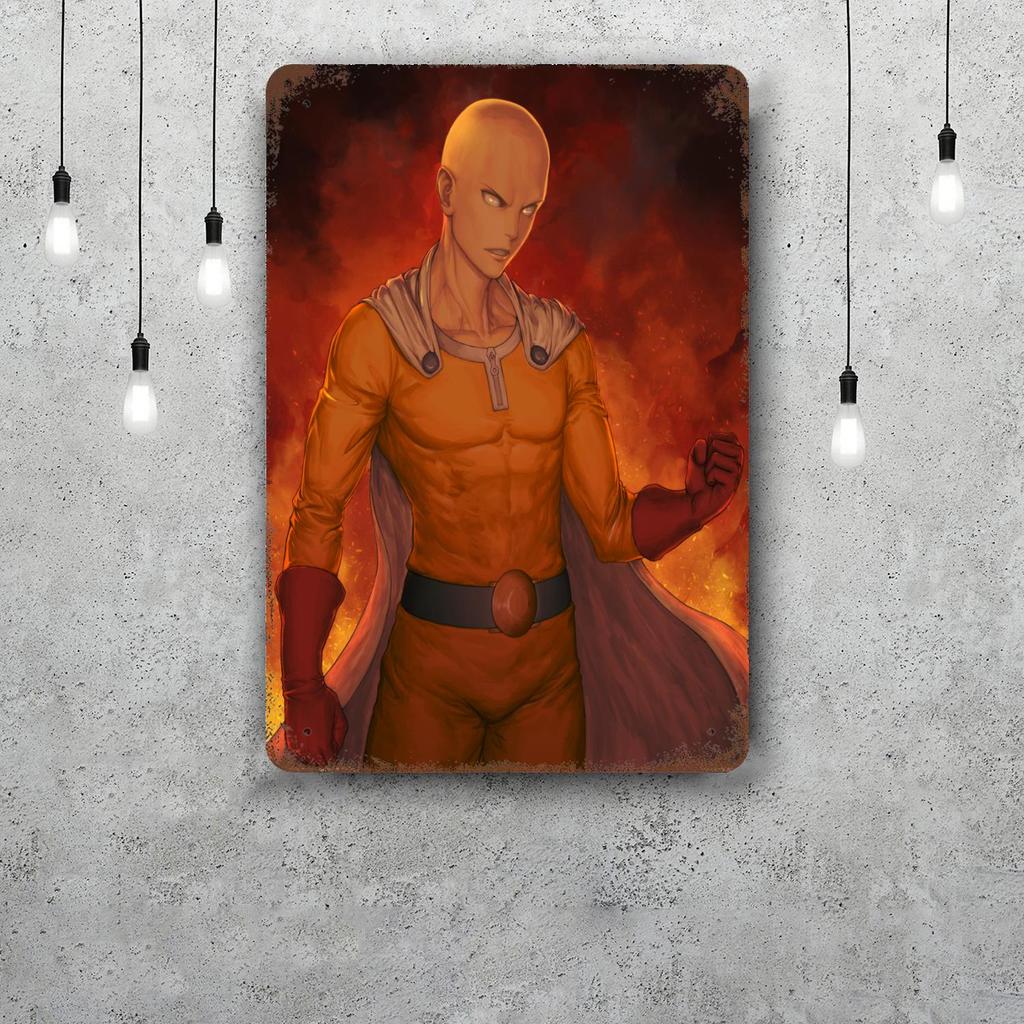saitama Funny Bar Metal Sign Retro Plaque Vintage Sign Alcohol Drinker Pub Club Man Cave Kitchen Wall Decoration