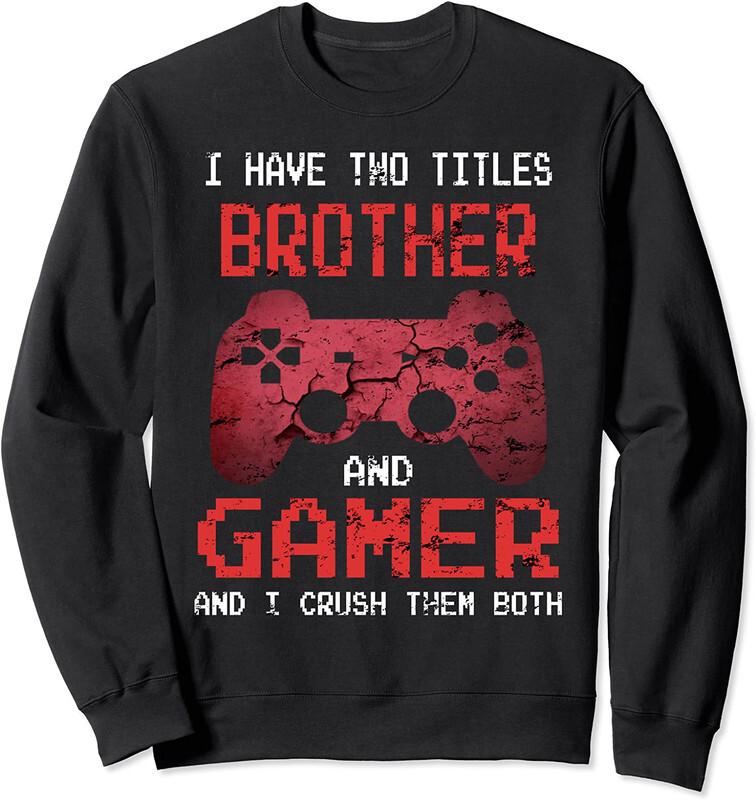 Funny Gamer Vintage Video Games For Brother Unisex Crewneck Sweatshirt