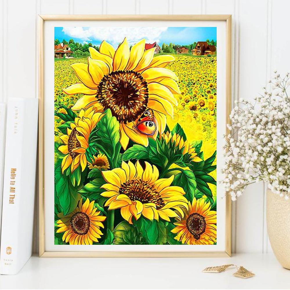 Алмазная картина Цветы 5D Алмазная картина Вышивка крестиком Алмазная живопись Полная дрель